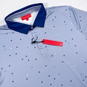 NWT REDVANLY Men's L Baby Lavendar‎ Savile Stretch Performance Golf Polo Shirt